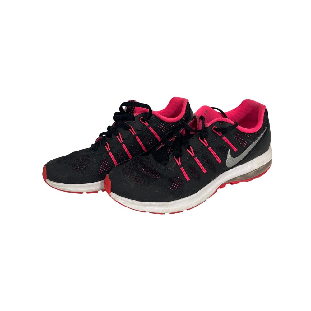 Nike Max Dynasty Girl's Running Shoes - Black and Pink - Size Youth 6